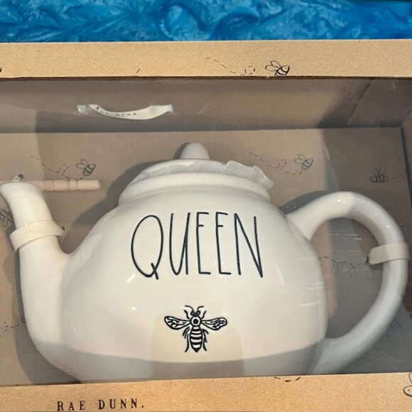 Rae Dunn Queen Bee Teapot & Honey Pot Set NIB - Picture 2 of 7